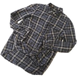 Forever 21 Black White Plaid Button Up Knotted Top